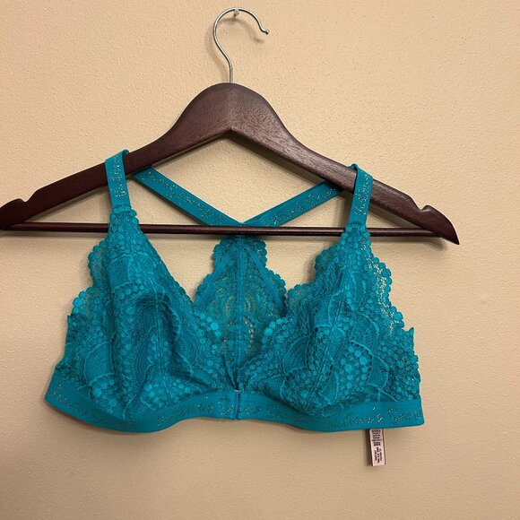 Victoria’s Secret Bralette Women’s Size XL Blue Wireless Front Closure - Picture 1 of 16